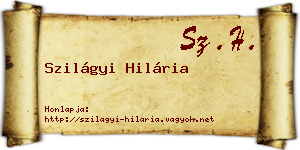 Szilágyi Hilária névjegykártya
